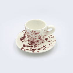Image showing the Splatter Espresso Cup & Saucer, D6.5cm, Cranberry product.