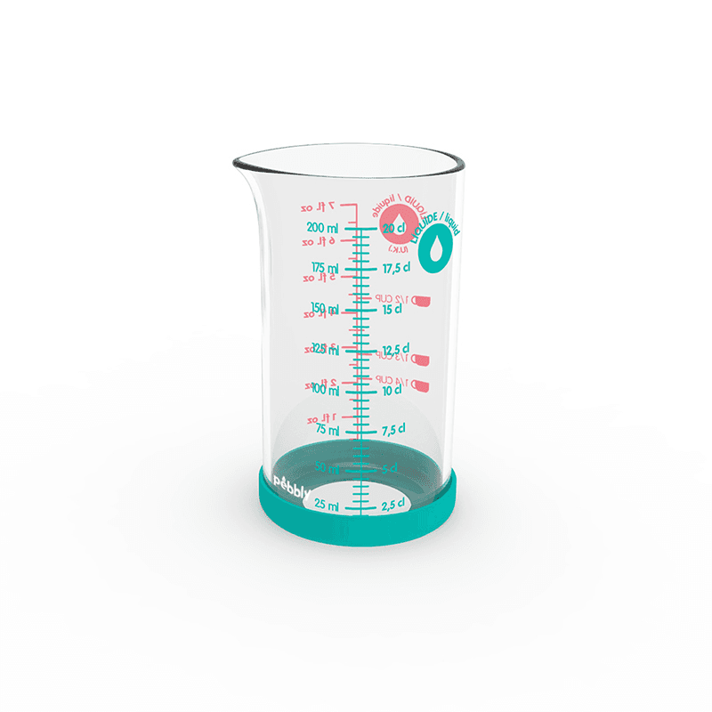 Glass Measuring Jug With Silicone Base, 200ml, Blue