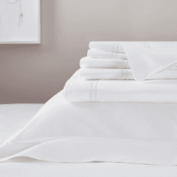 Image showing the Symons Double Row Cord Deep Fitted Sheet, Double, White product.