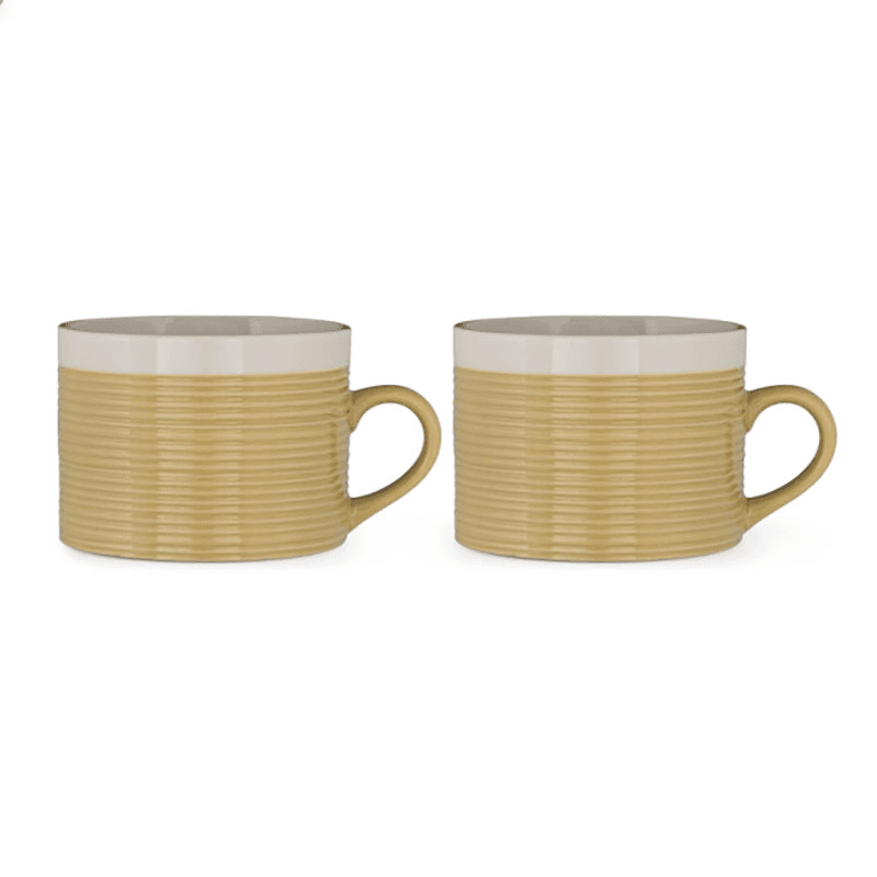 Kai Set of 2 Mugs, 350ml, Mustard