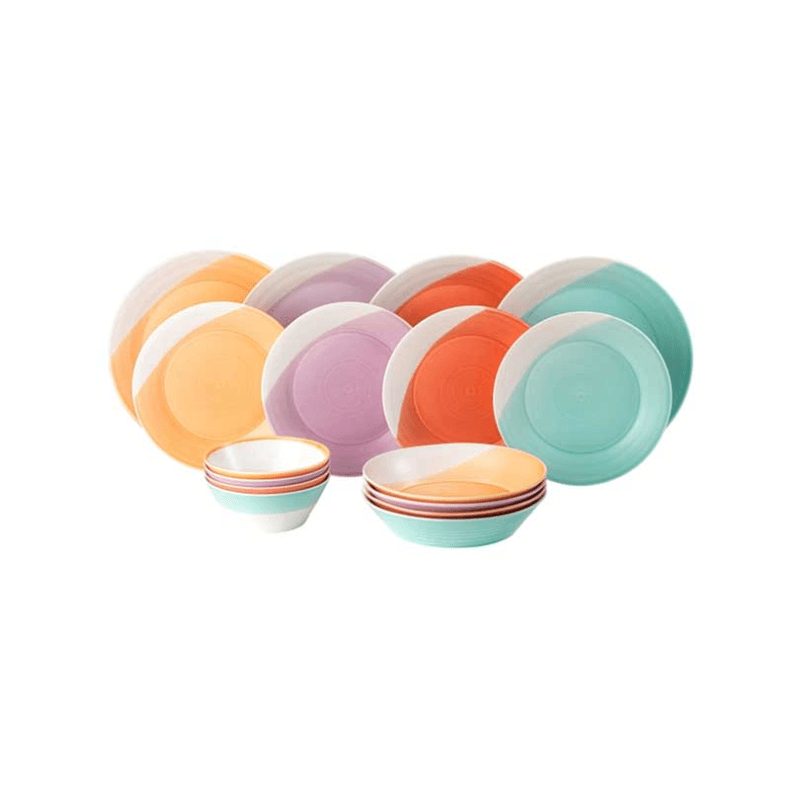 1815 Brights Mixed 16 Piece Dinner Set, Brights