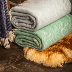 Image showing the Fishbone Throw, 150 x 183cm, Seagreen product.