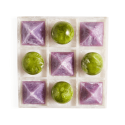 Image showing the Mustique Tic Tac Toe Set, 27 x 27cm, Green & Lavender product.