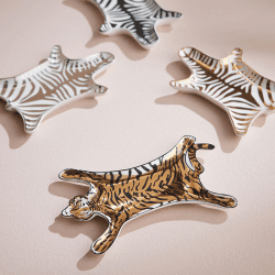 Image showing the Tiger Stacking Tray, 18 x 12cm, Gold product.