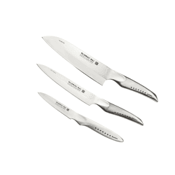 Image showing the Sai 3 Piece Global Sai Knife Set, Silver product.