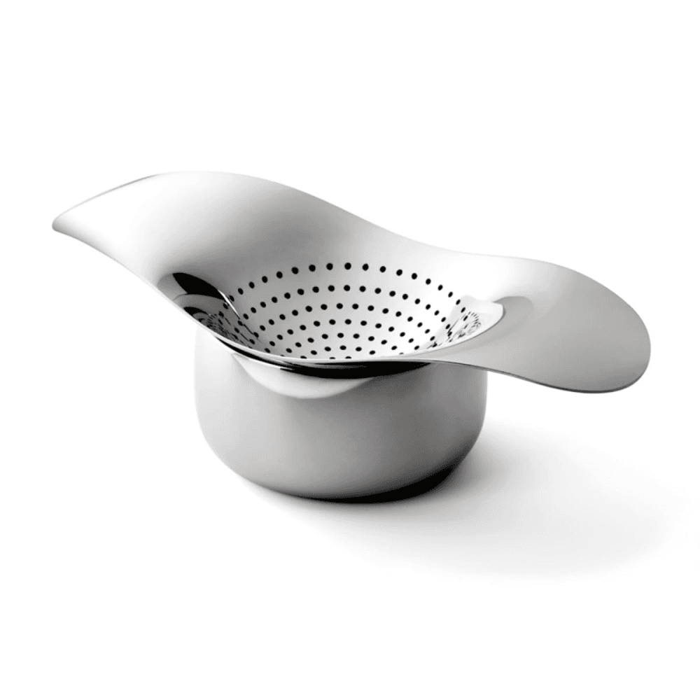 Drift Tea strainer and bowl, H4.2 x W13cm, Stainless Steel