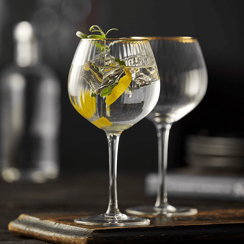 Palermo Set of 4 Gin & Tonic Glasses, 650ml, Gold