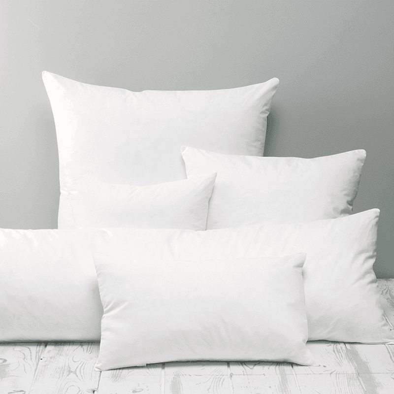 Duck Feather Square Cushion Pads, Medium, White