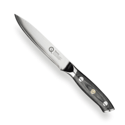 Image showing the Q30 Series Damascus Steel All Purpose Knife, 12cm, Black product.