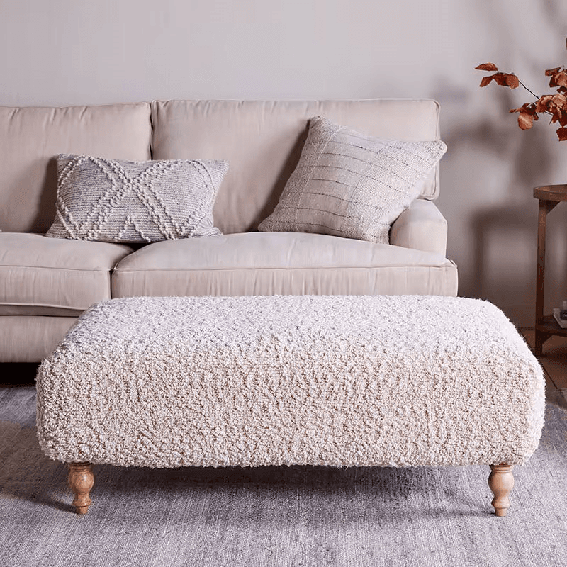 Otas Teddy Ottoman, Off White