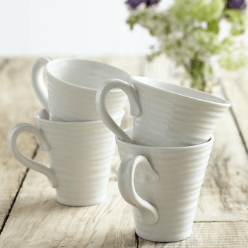 Image showing the Ceramics Set of 4 mugs, 35cl, White product.