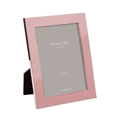Image showing the Enamel Range Photograph frame, 5 x 7" with 24mm border, Pale Pink With Silver Plate product.