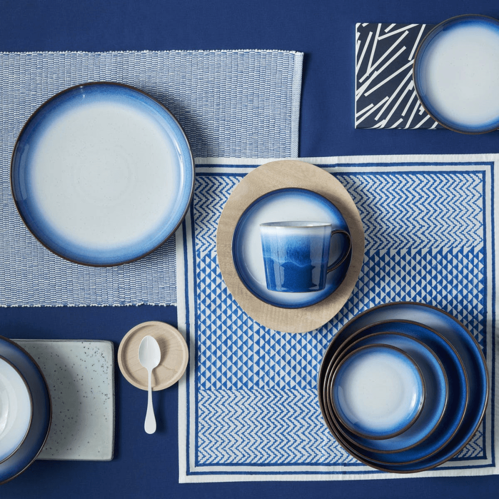 Blue Haze 12 piece coupe tableware set, Blue