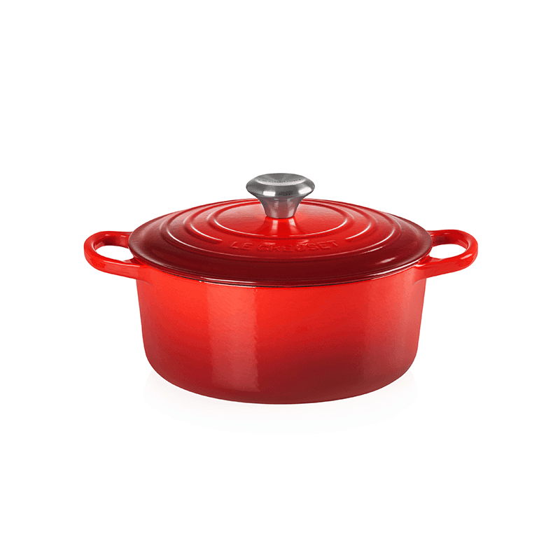Signature Cast Iron Round casserole, 30cm - 8.1 litre, Cerise