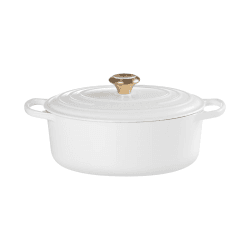 Image showing the Cast Iron Oval Casserole, 29cm, White product.