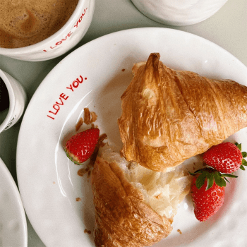 Image showing the I Love You Breakfast Plate, D22cm, Red product.