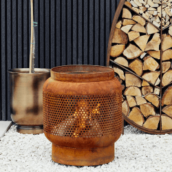 Image showing the Outdoor Buttermere Basket Fire Pit, W45cm, Rust product.