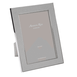 Image showing the Faux Shagreen Photograph frame, 5 x 7" with 24mm border, Grey With Silver Plate product.