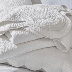 Image showing the Milfield Scallop Edge Double Quilt, Centimetre (cm), White product.