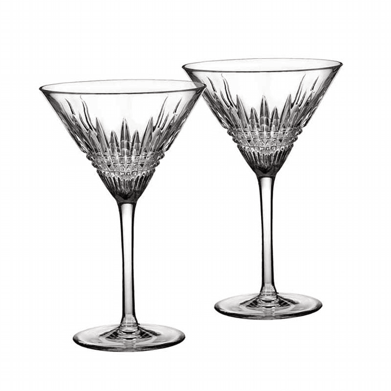 Lismore Diamond Pair of martini glasses