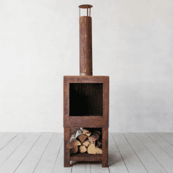 Image showing the Oxidised Rust Log Burner, Brown product.