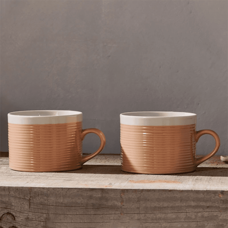 Kai Set of 2 Mugs, 350ml, Terracotta