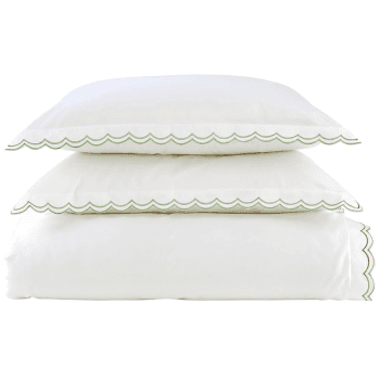 Image showing the Scallop Edge Duvet Set, King, Matcha product.