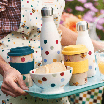 Image showing the Bees Husk Travel Cup, 425ml, Yellow/Cream product.