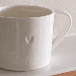Image showing the Burnham Heart Mug, 350ml, White product.
