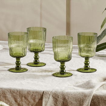 Image showing the Fali Set of 4 Wine Glasses, 300ml, Olive product.