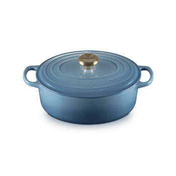 Image showing the Signature Cast Iron Oval Casserole, 27cm, Chambray product.