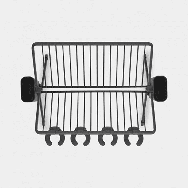 SinkSide Foldable Dish Drying Rack, Large, Dark Grey