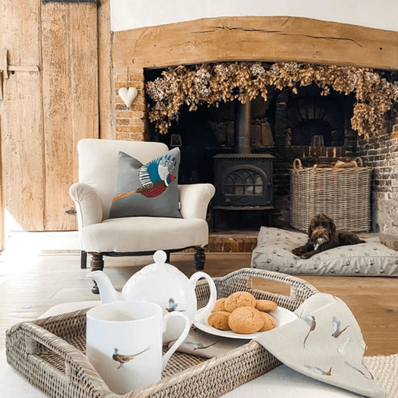 Pheasant Knitted Statement Cushion