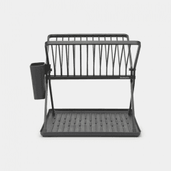 Image showing the SinkSide Foldable Dish Drying Rack, Small, Dark Grey product.