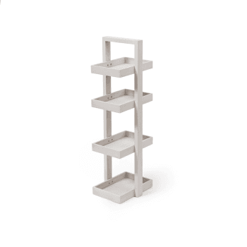 Image showing the Quattro 4 tier caddy, H83 x W22 x D26cm, Oyster White product.