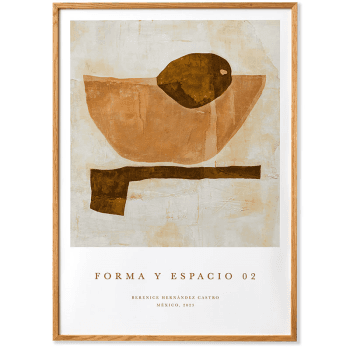 Image showing the Forma y Espacio 02 Framed Print, 50 x 70cm, Beige product.