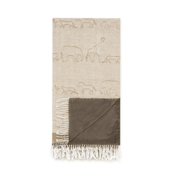 Image showing the Animals of the Savannah Knitted Picnic Blanket, Tan product.