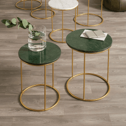 Image showing the Milly Set of 2 Side Tables, Green Marble & Gold product.