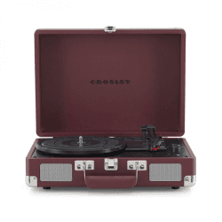 Image showing the Cruiser Deluxe Plus Portable Turntable, Burgundy product.