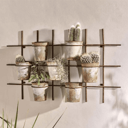Image showing the Abari Wall Hung Planter, H9.5 x W10cm, Aged Zinc/Brown product.