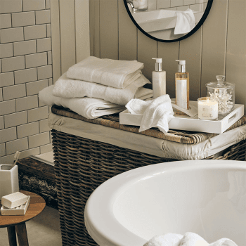 Image showing the Kubu Laundry Basket, H70 x W75 x L38cm, Natural product.