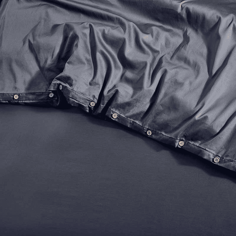 Luxe Cotton Duvet Cover, Super King, Ink