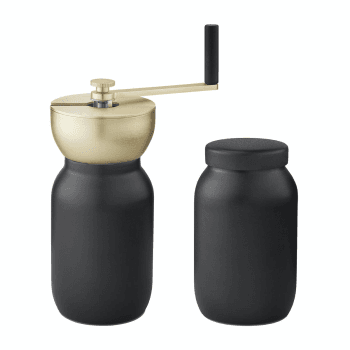 Image showing the Collar Coffee grinder, W19.6 x L11 x H14.5cm, Black/Gold product.