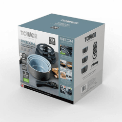 Image showing the Freedom 7 Piece Non-Stick Cookware Set, Black product.
