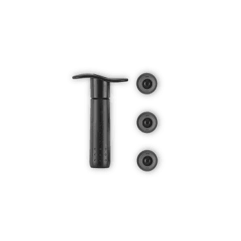 Image showing the Wine Preserving Pump & 3 Stoppers, Black product.