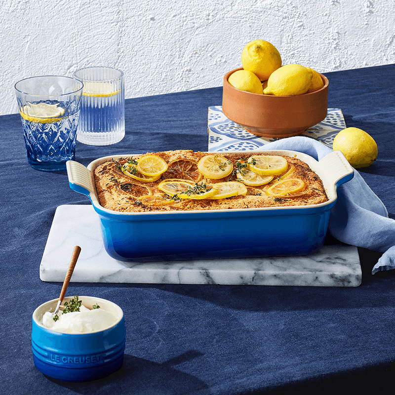 Stoneware Heritage Rectangular Dish, 32cm, Azure