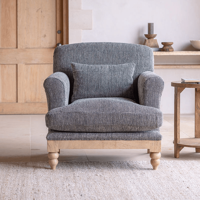 Maganda Cotton Armchair, Charcoal