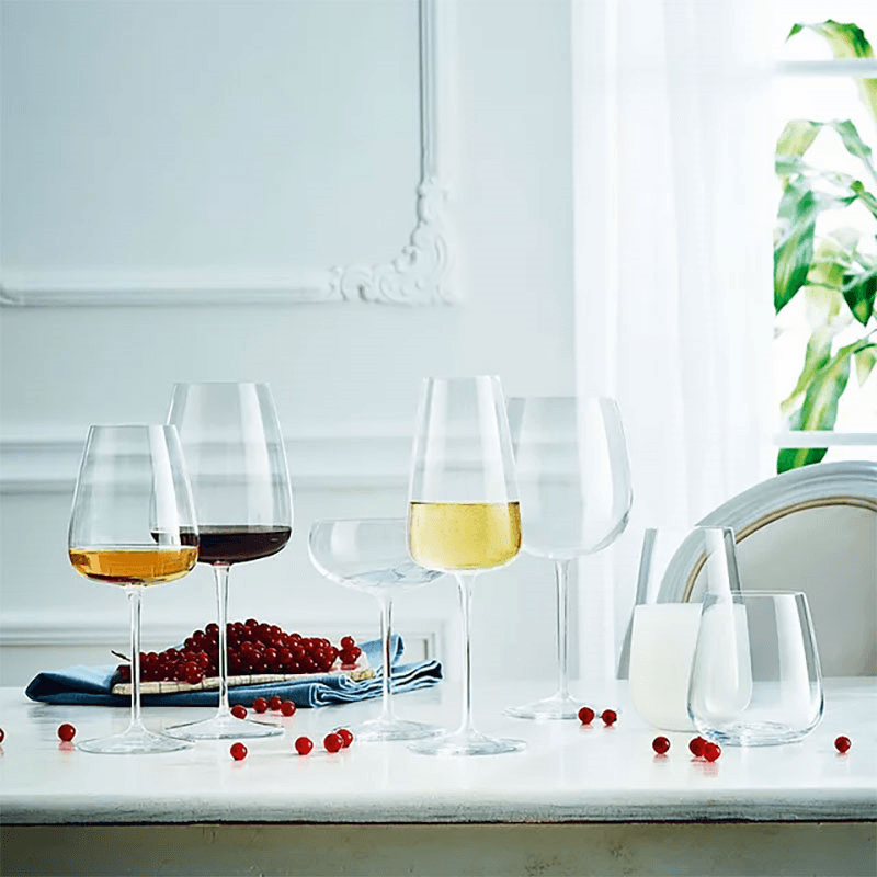 Talismano Set of 4 Bordeaux Red Wine Glasses, 700ml, Clear