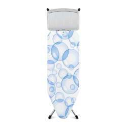 Image showing the PerfectFlow Ironing board with solid steam unit holder, 124 x 45cm, Metallic Grey Frame, Bubbles product.