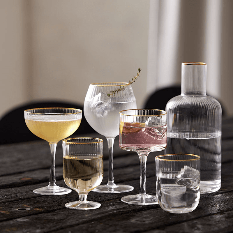 Palermo Set of 4 Gin & Tonic Glasses, 650ml, Gold